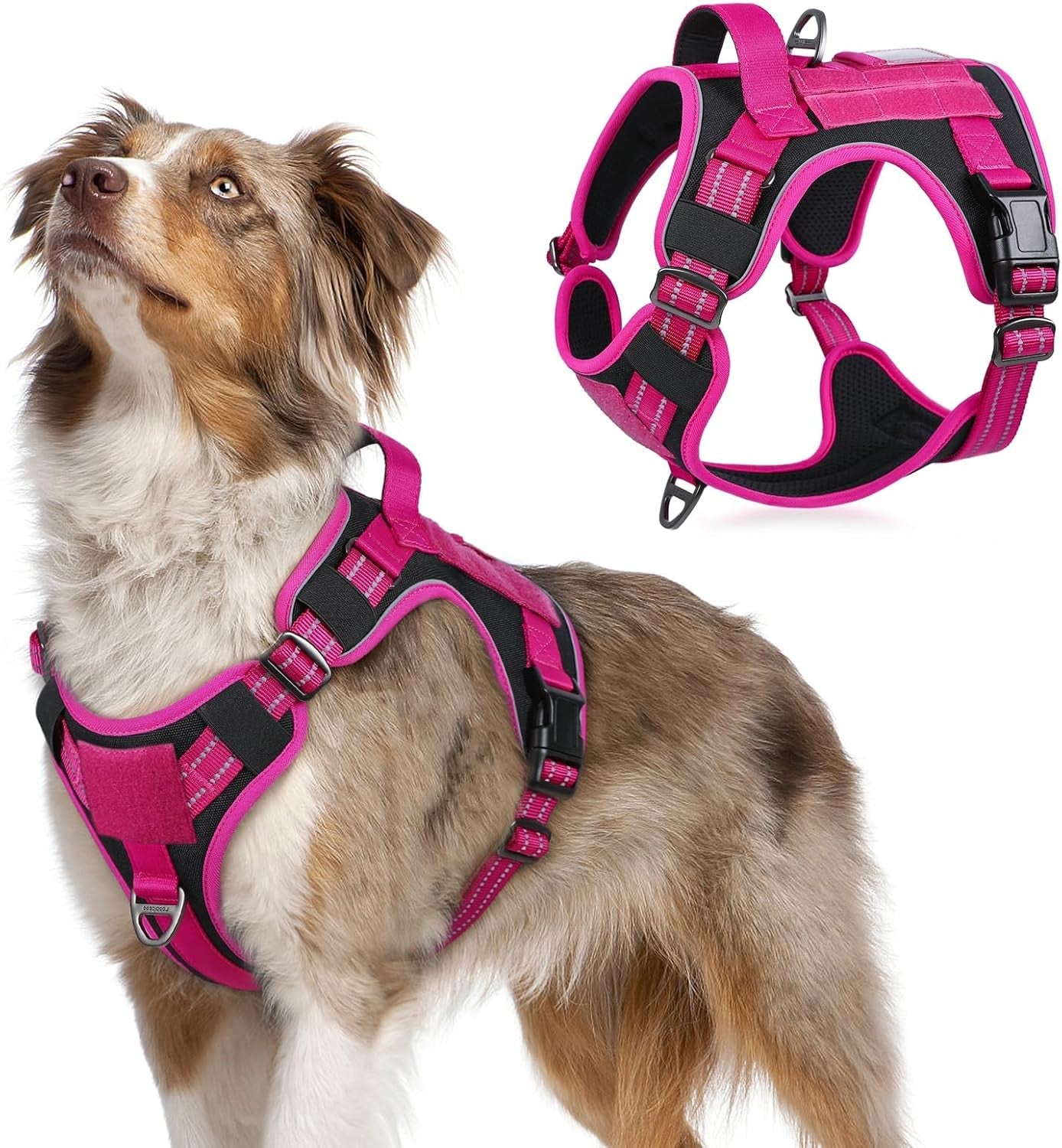 No Pull Tactical Dog Harness Molle Vest Adjustable Medium Large Dogs